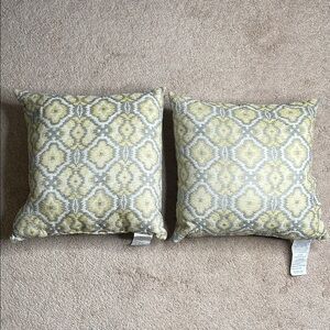 Kohl's Gray and Yellow Accent Pillows with Geometric Design